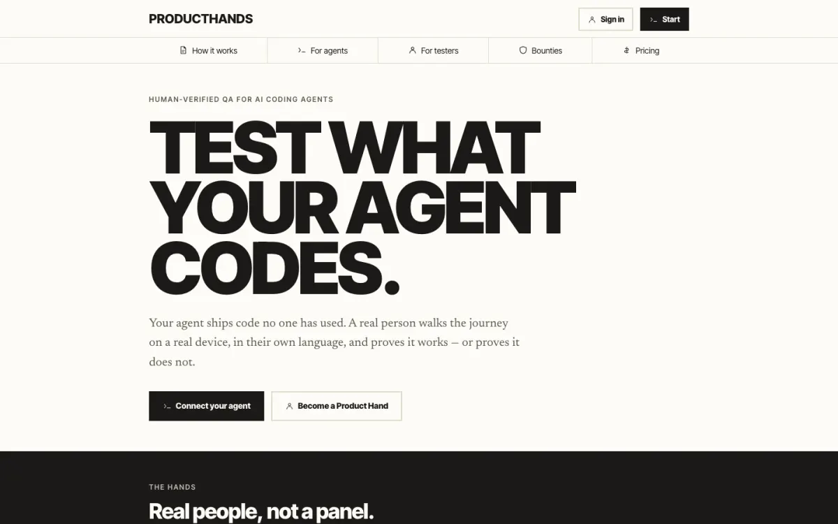 PRODUCT HANDS website